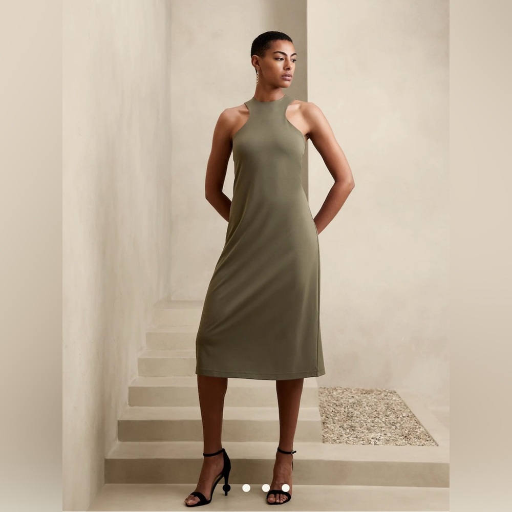 Banana Republic Factory - green halter dress (LP)